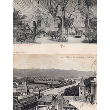 Pau Palmarium Au Palais Vue Sur Le Gave 2x Antique French Postcard s