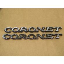 1969 70 71 72 73 74 DODGE CORONET FENDER EMBLEMS OEM PAIR #3504801 STICK ON