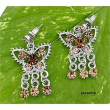 Crystal Big Butterfly w/ Danglings - Topaz - ER-EA1565TP