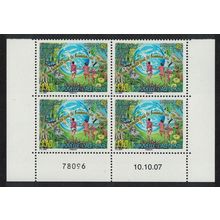New Caledonia Butterfly Deer Flowers Happy New Year Block of 4 Date Number