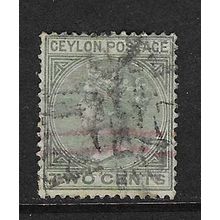 CEYLON 1883-98 WATERMARK CROWN CA 2c DULL GREEN USED SG147