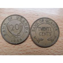 Uganda 1966 20 Cents Coin