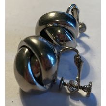 Silver 3/4" Love Knot Screw On Earrings
