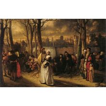 leys_henri_promenade_hors_les_murs Art Gallery Poster Canvas Print Wall Decorati