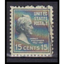 Used 820 15c James Buchanan Very Fine KA5644