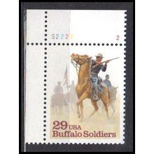 2818 29c Buffalo Soldiers Very Fine MNH P#S UL S222 2 KA9622