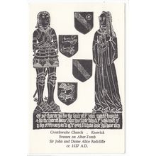 Crosthwaite Church Keswick Brasses on Altar Tomb Cumbria Postcard