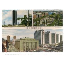 MULTIVIEW, STOCKHOLM, SWEDEN unused vintage postcard =