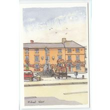 Market Place Market Bosworth Leicestershire Michael Warr Art Postcard