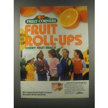 1985 Fruit Corners Fruit Roll-Ups Ad - From Real Fruit