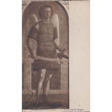 Francesca St Michel & The Dragon National Gallery London Antique Postcard