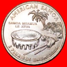 AMERICAN SAMOA★ USA★ 1/4 DOLLAR 2009P★UNC FROM ROLLS!!!★LOW START★NO RESERVE