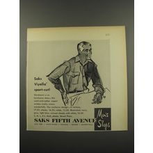 1955 Saks Fifth Avenue Shirts Ad - Saks Viyella sport-cut