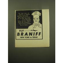 1959 Braniff Airlines Ad - Fly Braniff New York to Texas