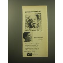 1959 Verve Records Advertisement - All or Nothing at All Billie Holiday