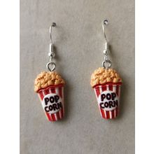 Novelty Dangle Drop Quirky/Fun/Funky Popcorn Charm Earrings
