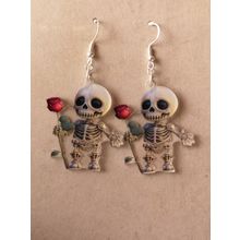 Halloween Acrylic Charms Skeleton Rose Earrings Goth/Emo/Horror