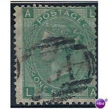 1867 SG117 1s Green Plate 4 Good Used "LA"