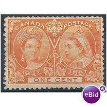 Canada 1897 SG122 1c Orange Mounted Mint.