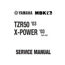 YAMAHA TZR50 X-POWER SERVICE MANUAL 2003 MOTORCYCLE 251 PAGES IN ENGLISH