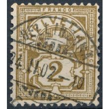 Cross & Numeral: 2c - Switzerland 1882 - F H - MiNr 50 (I)