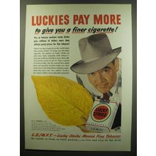 1949 Lucky Strike Cigarettes Advertisement - Luckies Pay more