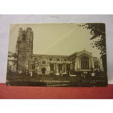 ST. MARY'S CHURCH, LUTON, BEDFORDSHIRE. used antique postcard RP 1918 pm =