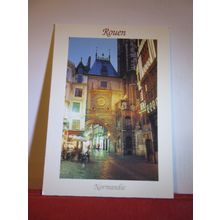 THE TOWN CLOCK, ROUEN , FRANCE used postcard =
