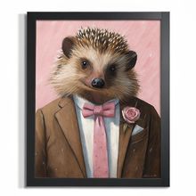 Hedgehog In A Suit Print Animal Wall Art Framed Picture Hedgehog Artwork Gift (3