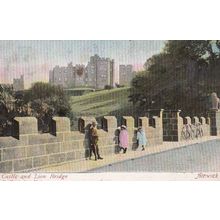 Bicycle at Alnwick Lion Bridge Antique Northumberland Postcard