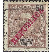 LAURENCO MARQUES, King Carlos I, Republica, brown 1911, 50reis, #2