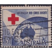 Australia 1954 3½d Red Cross with Misplaced Cross