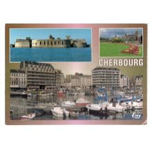 CHERBOURG, FRANCE multiview used postcard =