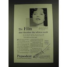 1929 Pepsodent Toothpaste Ad - Film That Discolors
