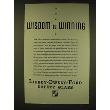1935 Libbey-Owens-Ford Safety Glass Ad - Wisdom is winning