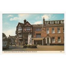 Edith Cavell Memorial and Maids Head Hotel Norwich Postcard Norfolk