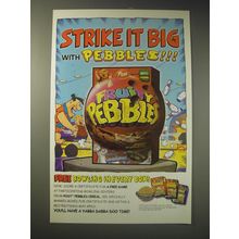 2001 Post Fruity Pebbles Cereal Ad - Strike it big with Pebbles