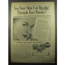 1951 Coty Air Spun Face Powder Ad - Now your skin can breathe through