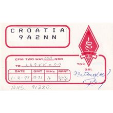 Croatia QSL Radio Card