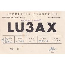 Buenos Aires Argentina 1960s Old QSL Amateur Radio Card Receipt