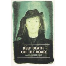 Keep Death Off The Road Disaster Book Poster Advertising Postcard