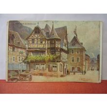ALTES HAUS IN BACHARACH, GERMANY unused antique postcard =