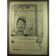 1956 Buitoni Meat Sauce Ad - Close your eyes and you're eating in Amalfi