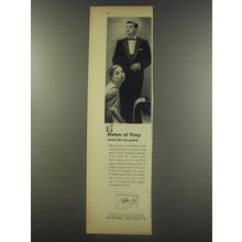 1956 After Six Tuxedo Ad - Helen of Troy loved the hoi polloi