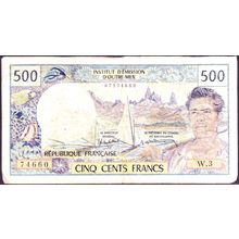1985 Tahiti Banknote 500 Francs Sig 5