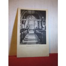 INTERIOR, FYFIELD CHURCH, WILTSHIRE. used antique postcard =