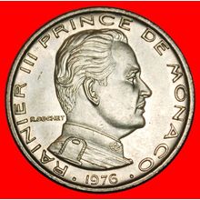 Ⰶ FRANCE (1965-1995):MONACO★1 FRANC 1976 SHIELD AND CROWN★LOW START★NO RESERVE