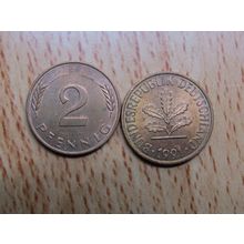 1991j 2 Pfennig Germany Coin
