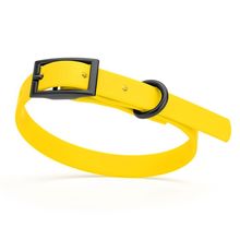 Dog Pet Waterproof Collar - W1/2" x L9"-12" - Lemon Yellow