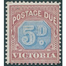 Victoria 1890 5d dull blue & brown-lake Postage Due SGD5 unused